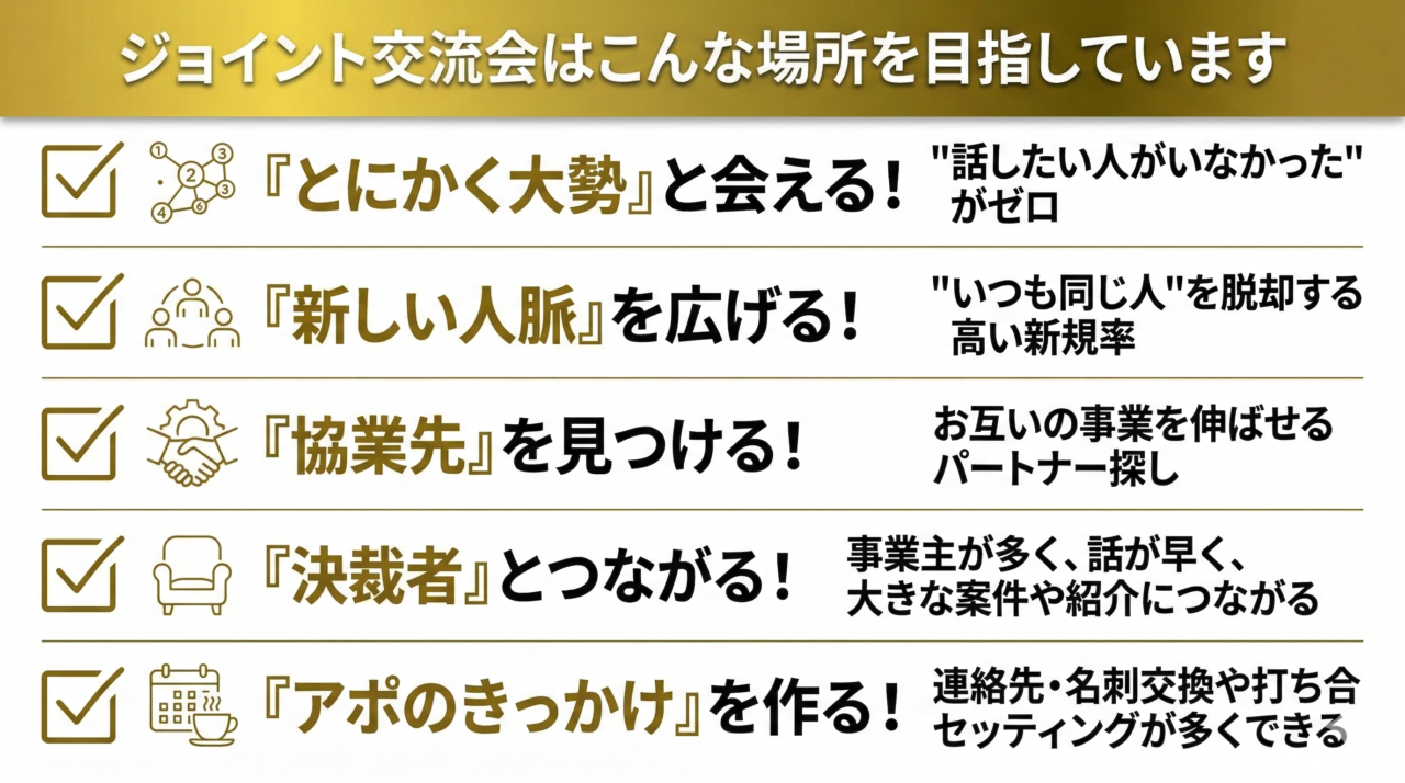 ジョイント交流会はこんな場所を目指しています
